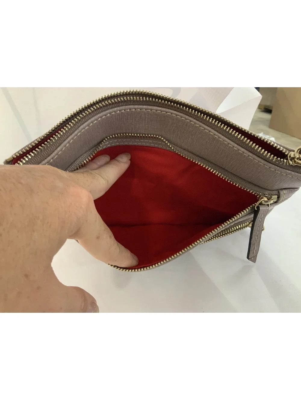 Dooney and bourke large triple zip wristelt-MISSING THE WRISTLET